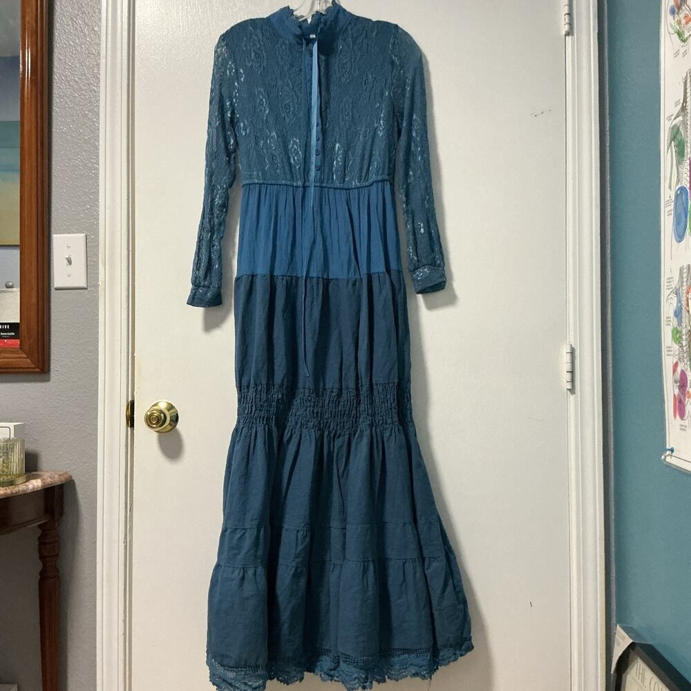 Prairie, Victorian Style Dress Blue Size Small 3755